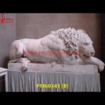 White Marble Stone Carved Lion Statue