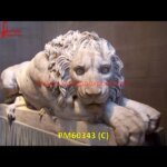 White Marble Stone Carved Lion Statue