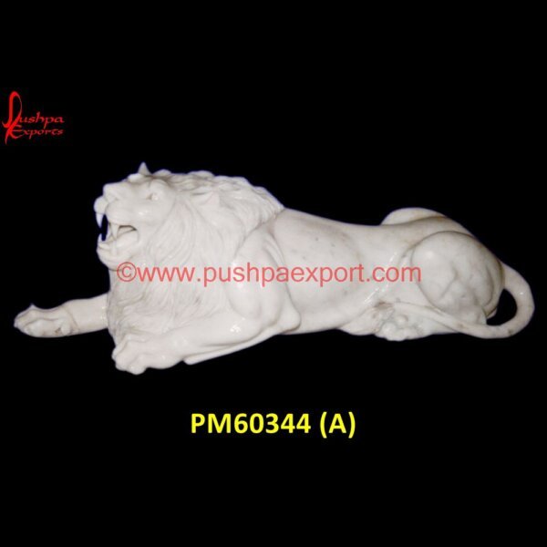 Natural White Marble Stone Lion Figurine PM60344 (A) stone lion,stone lions in front of house,stone lion statues,north lion stone,marble lions,marble lion statue,lion stone,lion carving.jpg