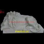 White Marble Carving Lion Statue