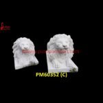 White Marble Stone Carving Siting Lion Statue