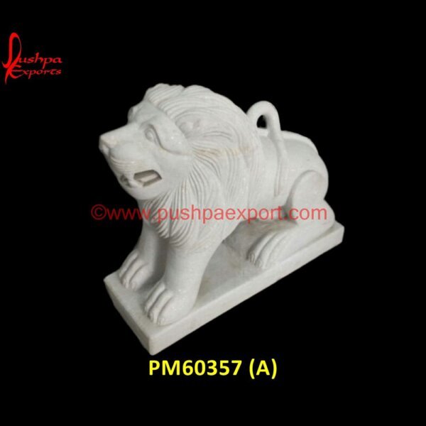 White Marble Stone Lion PM60357 (A) stone lion,stone lions in front of house,stone lion statues,north lion stone,marble lions,marble lion statue,lion st.jpg