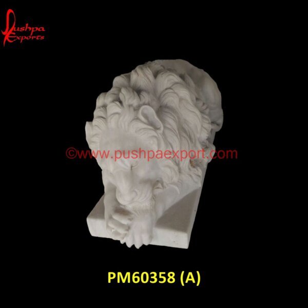 Marble Stone Lion Statue PM60358 (A) giant carved lion,cast stone lion head,carved stone lion,asian stone lion,antique stone lions,antique carved lion.jpg