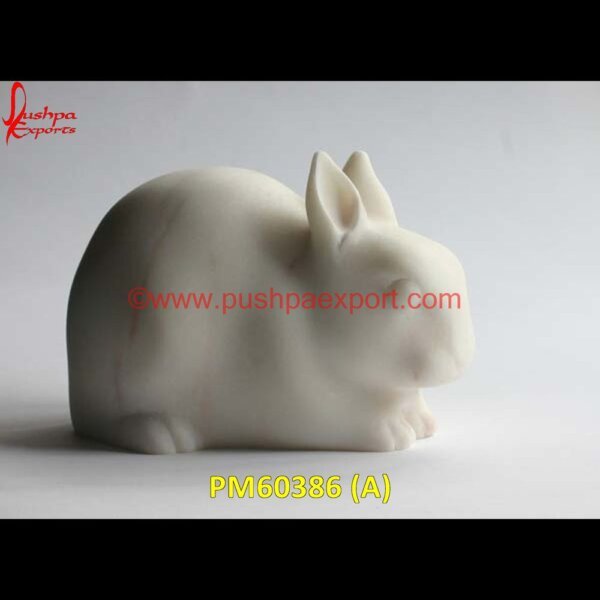 White Marble Rabbit Statue PM60386 (A) animal marble statue,carved stone animal statue,marble animalfigurine, marble animal sculpture,marble animal statue,stone animal figurine.jpg