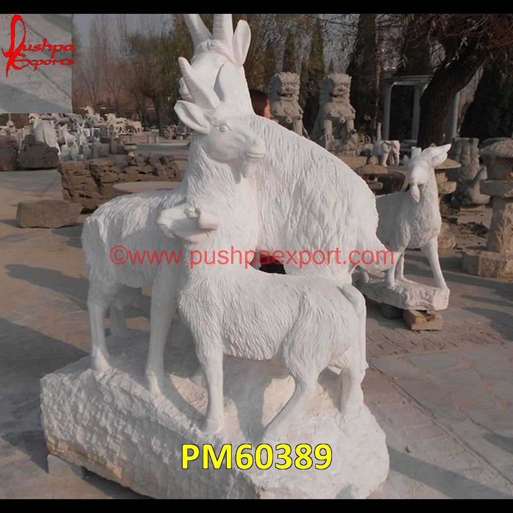 White Marble Rams Sculpture PM60389 animal marble statue,carved stone animal statue,marble animal figurine,marble animal sculpture,marble animal statue,stone animal figurine.jpg