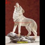 White Marble Wolf Statue