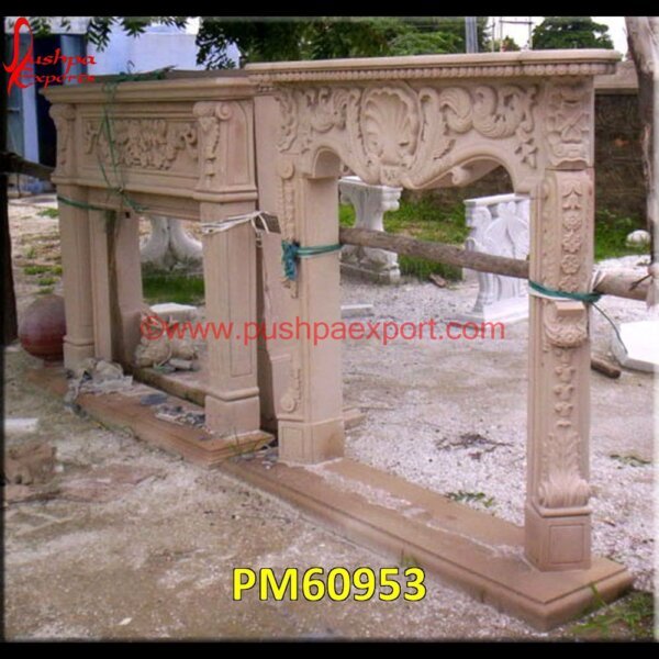 Antique Marble Stone Fireplace PM60953 stacked stone fireplace,whitewashing a stone fireplace,white wash stone fireplace,white stone fireplace,stone tiled fireplace.jpg