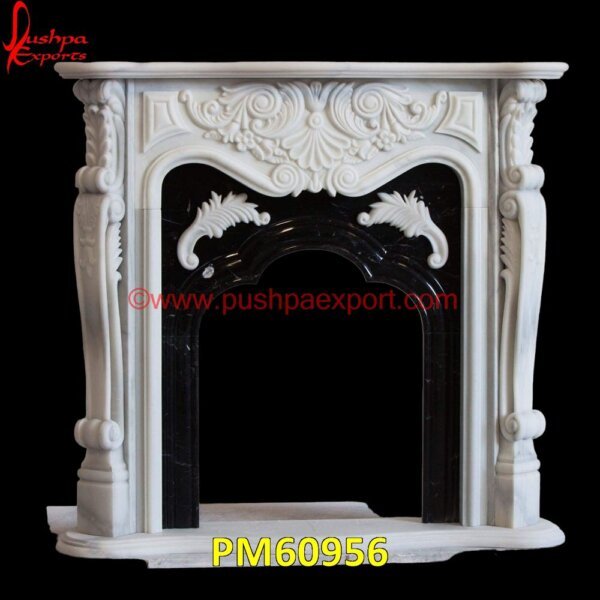 White Marble Fireplace Mantel PM60956 white stone fireplace,stone tiled fireplace,stone mantel,stone fireplace wall,stone fireplace tv stand.jpg