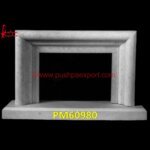 Carved White Stone Fireplace Mantel