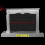 Stone Fireplace of White Marble Stone