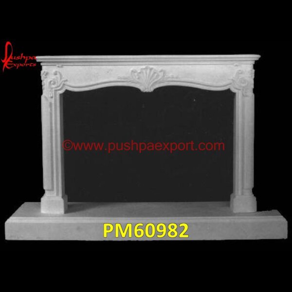 Stone Fireplace of White Marble Stone PM60982 travertine fireplaces,travertine fireplace surround,stone wood burning fireplace,stone panel fireplace.jpg