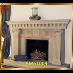 Handmade Carved White Marble Fireplace