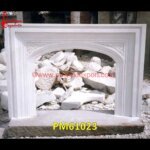 Fireplace Wall of White Marble