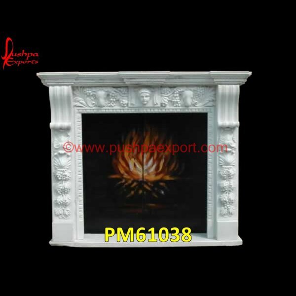 Carved Fireplace Mantel PM61038 black stacked stone fireplace,black marble tile fireplace,black marble fireplace wall.jpg