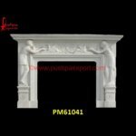 Modern White Marble Fireplace Mantel