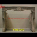 Old Art Design Carving White Marble Fireplace