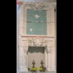 Antique White Marble Stone Fireplace Mantel