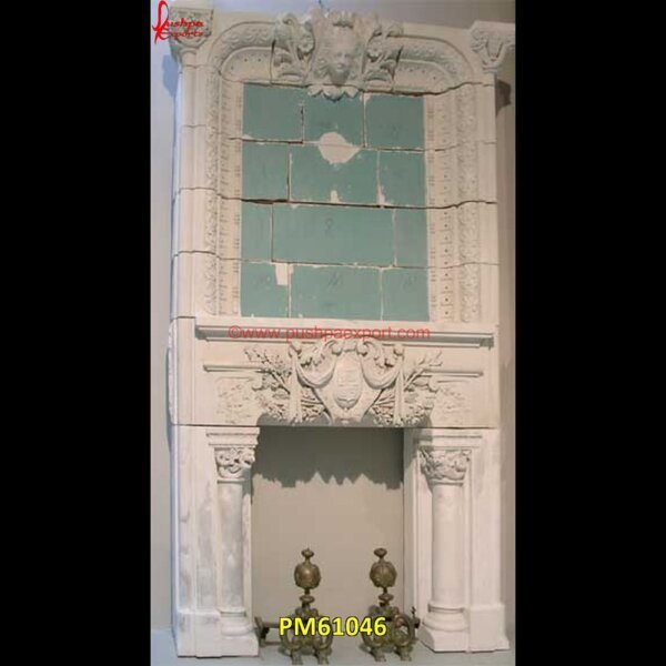 Antique White Marble Stone Fireplace Mantel PM61046 arched stone fireplace,travertine stone fireplace,stone fire place mantel,soap stone fireplace surround.jpg