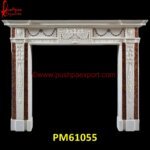 Carving White Marble Fireplace Wall
