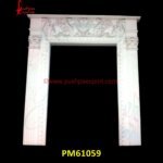 Carved White Marble Stone Fireplace Mantel