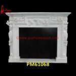 White Marble Fireplace Wall