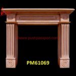Carving Sandstone Fireplace Wall