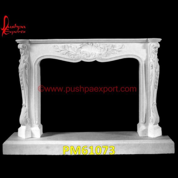 Carved Natural White Marble Fireplace Mantel PM61073 custom stone fireplace,custom marble fireplace mantels,crema marfil marble fireplace surround.jpg