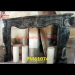 Black Marble Carved Fireplace