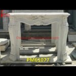 Natural White Marble Fireplace Wall