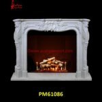 Stone Carving White Marble Fireplace