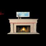 Natural Sandstone Carved Fireplace