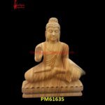 Teak Sandstone Buddha Carved Statue