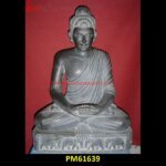 Black Marble Antique Buddha Statue