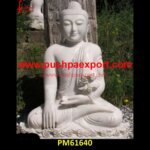 White Marble Meditating Buddha Statue