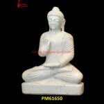 White Marble Buddha Sitting Statue