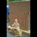 Carved Buddha Statue With Wall Panel