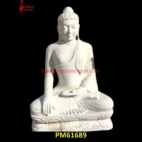 White Sitting Buddha Statue PM61689 antique stone buddha head,big stone buddha,big stone buddha statue,black marble buddha statue.jpg