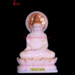 White Marble Painted Buddha Statue