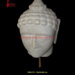 White Marble Carved Buddha Head