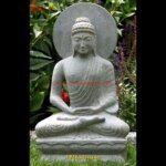 Mint Sandstone Meditating Buddha Statue