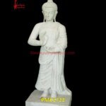 White Marble Standing Buddha Idol