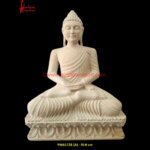 White Stone Buddha Sculpture