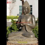 Black Stone Buddha Idol For Garden