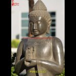 Black Stone Buddha Idol For Garden