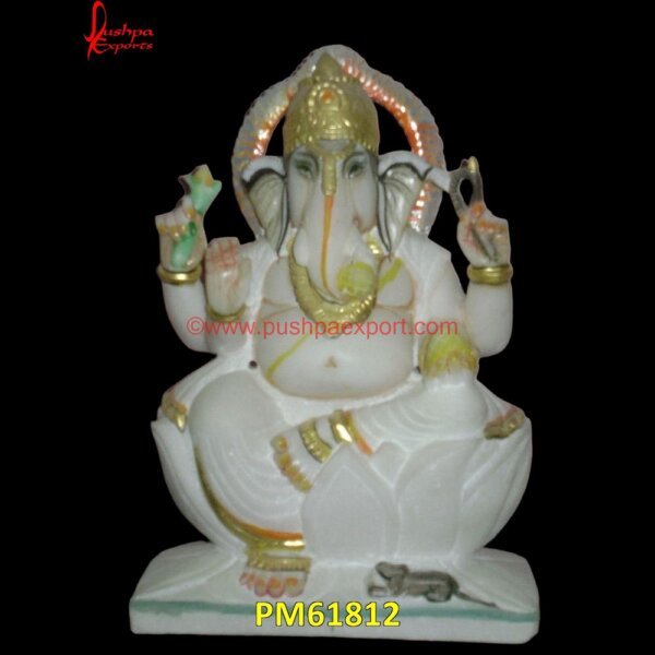 Small Ganpati Chowki Statue PM61812 ganesh marble moorti,ganesh murti white marble,ganesh statue white marble,ganesh stone garden statue.jpg