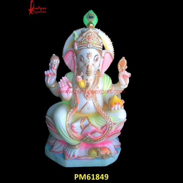 Marble Ganesh Chowki PM61849 sangmarmar ganesh murti,small marble ganesh murti,stone carved ganesha,stone ganapati.jpg