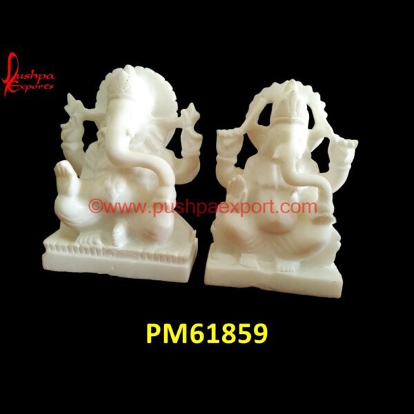 White Marble Ganesh Statue PM61859 stone ganpati,stone ganpati murti,stone ganpati sculpture,stone vinayagar statue.jpg