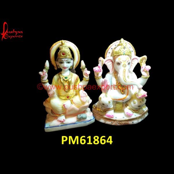 Laxmi Ganesh Marble Statue PM61864 vinayagar stone statue,vinayaka statue stone,white ganpati murti,white marble ganesh statue.jpg