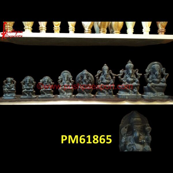 Small Black Stone Ganesh Statue PM61865 vinayaka statue stone,white ganpati murti,white marble ganesh statue,white marble ganesha.jpg