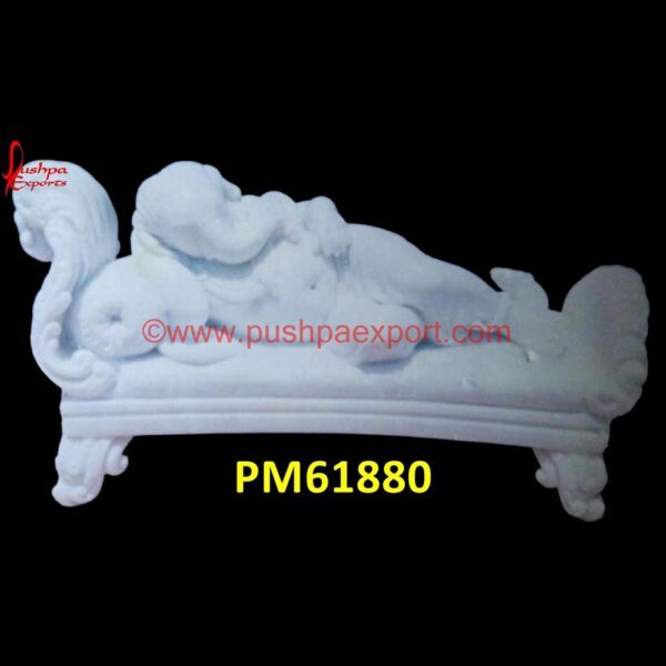 White Sleeping Ganesha Statue PM61880 ganapathi stone statue,ganapati marble murti,ganesh idol in black stone,ganesh idol white marble.jpg